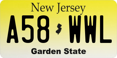NJ license plate A58WWL