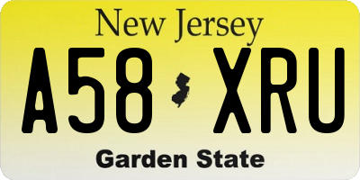 NJ license plate A58XRU