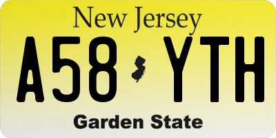 NJ license plate A58YTH