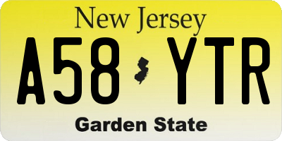NJ license plate A58YTR