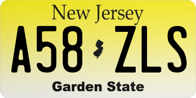 NJ license plate A58ZLS