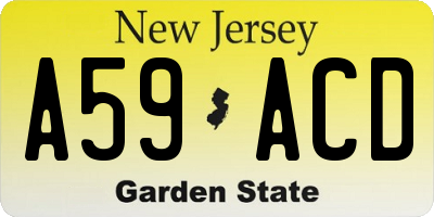 NJ license plate A59ACD