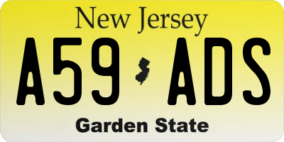 NJ license plate A59ADS