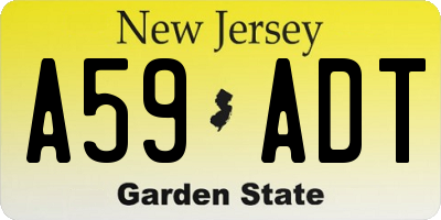 NJ license plate A59ADT