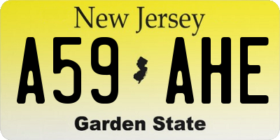 NJ license plate A59AHE
