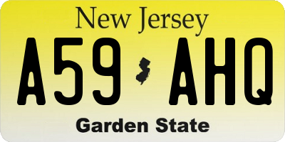 NJ license plate A59AHQ