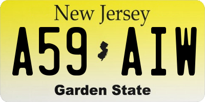 NJ license plate A59AIW