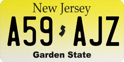 NJ license plate A59AJZ