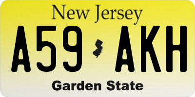 NJ license plate A59AKH
