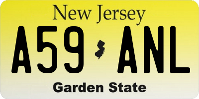 NJ license plate A59ANL