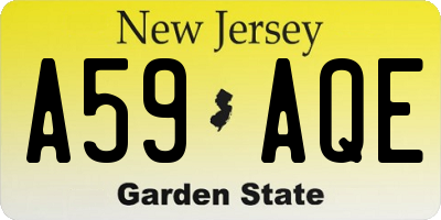 NJ license plate A59AQE