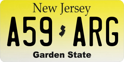 NJ license plate A59ARG