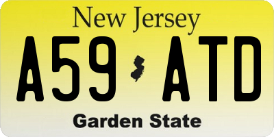 NJ license plate A59ATD