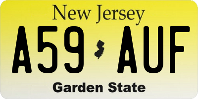 NJ license plate A59AUF