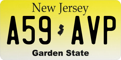 NJ license plate A59AVP