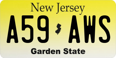 NJ license plate A59AWS