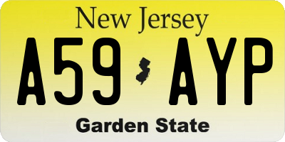 NJ license plate A59AYP
