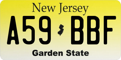 NJ license plate A59BBF