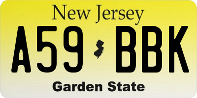 NJ license plate A59BBK