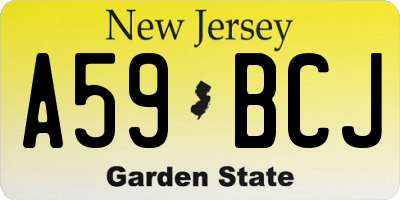NJ license plate A59BCJ