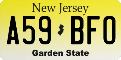 NJ license plate A59BFO