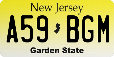 NJ license plate A59BGM