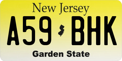NJ license plate A59BHK
