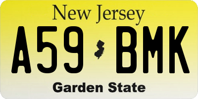 NJ license plate A59BMK