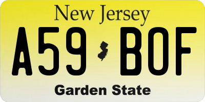 NJ license plate A59BOF