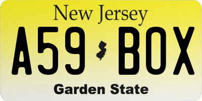 NJ license plate A59BOX