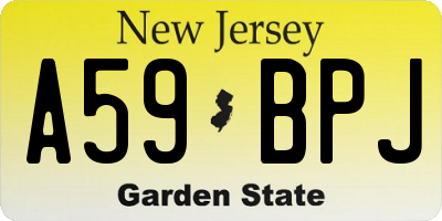 NJ license plate A59BPJ