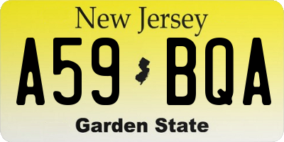 NJ license plate A59BQA