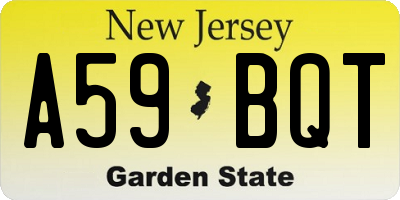 NJ license plate A59BQT