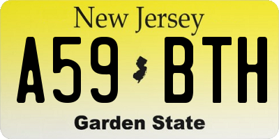 NJ license plate A59BTH