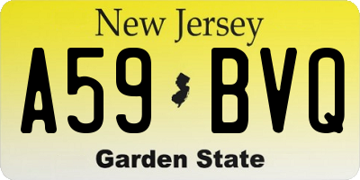 NJ license plate A59BVQ