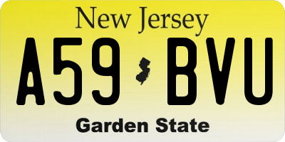 NJ license plate A59BVU