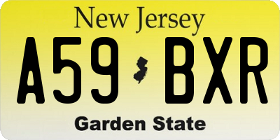 NJ license plate A59BXR