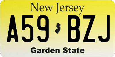 NJ license plate A59BZJ