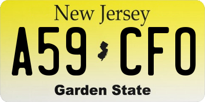 NJ license plate A59CFO