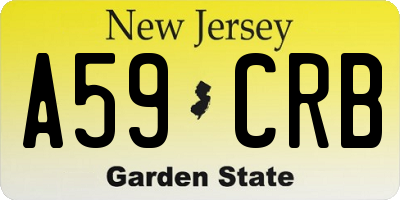 NJ license plate A59CRB