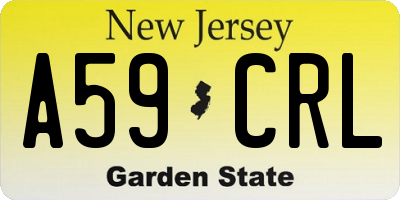 NJ license plate A59CRL