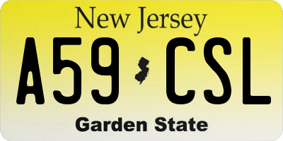 NJ license plate A59CSL