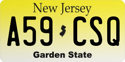 NJ license plate A59CSQ