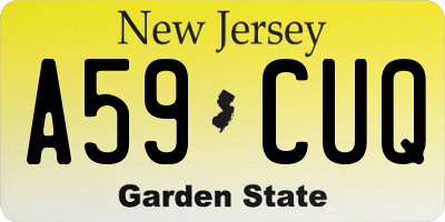 NJ license plate A59CUQ