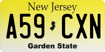 NJ license plate A59CXN