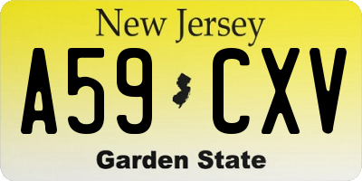 NJ license plate A59CXV