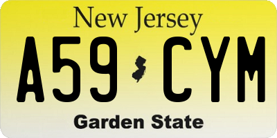 NJ license plate A59CYM