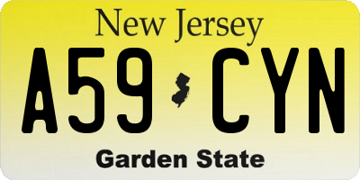 NJ license plate A59CYN