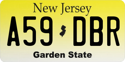 NJ license plate A59DBR