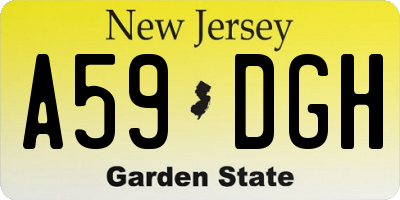 NJ license plate A59DGH